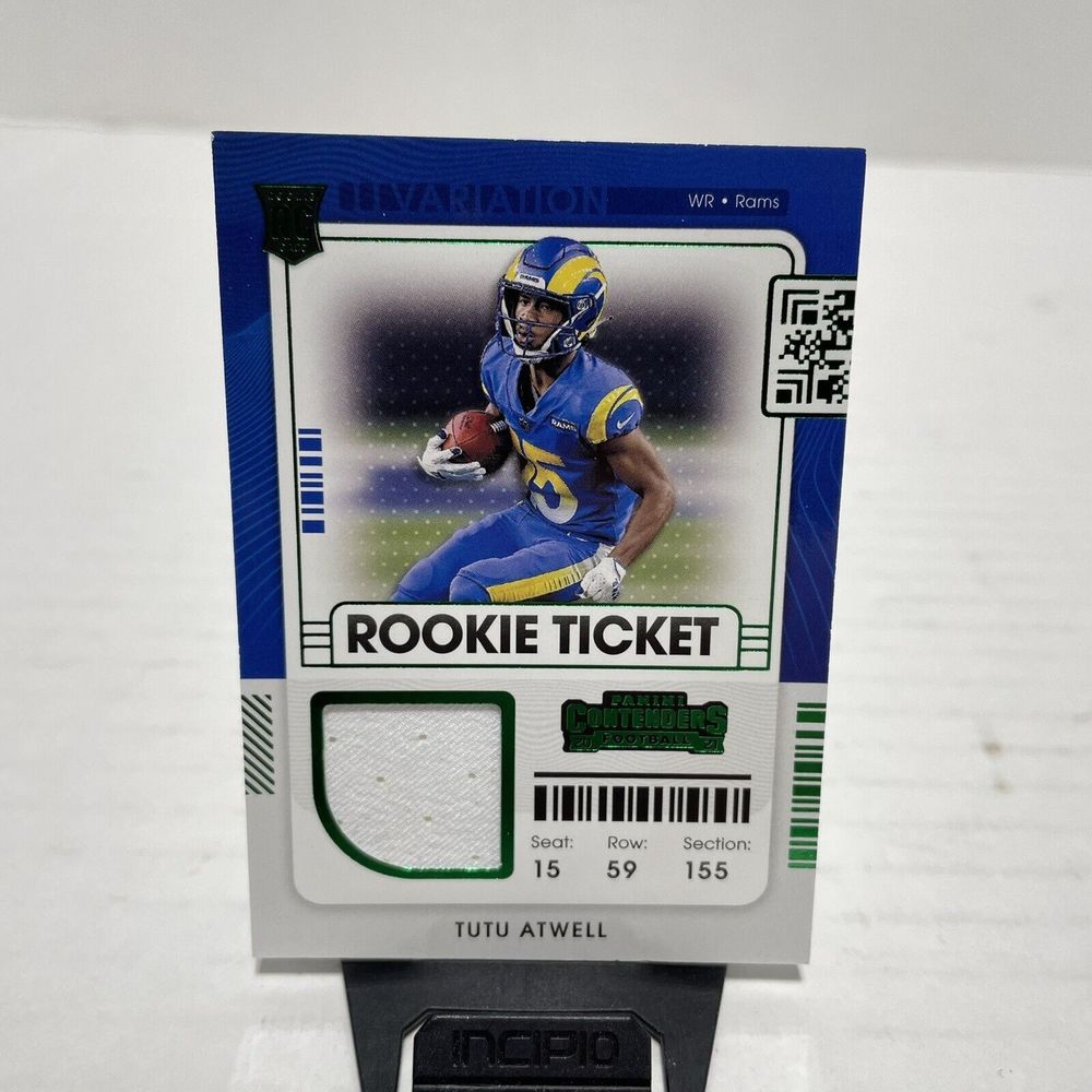 Tutu Atwell Rookie Ticket Patch Card Green Variation 2021 Contenders RSV-TAT Ram